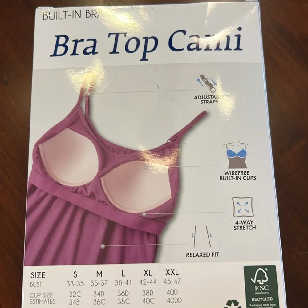 32 Degrees Ladies' Bra Top Cami, 2-pack Ht. Plum & Black - Picture 2 of 3